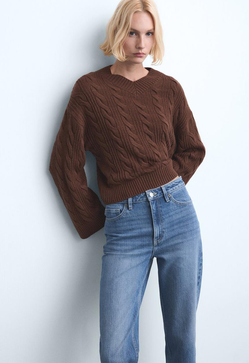 MANGO - Jeans mom2000 - open blue