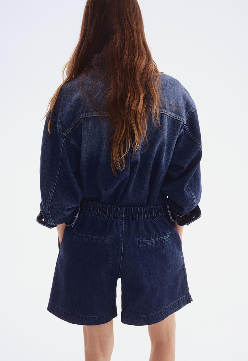 H&M - Denim pull-on shorts - dark denim blue