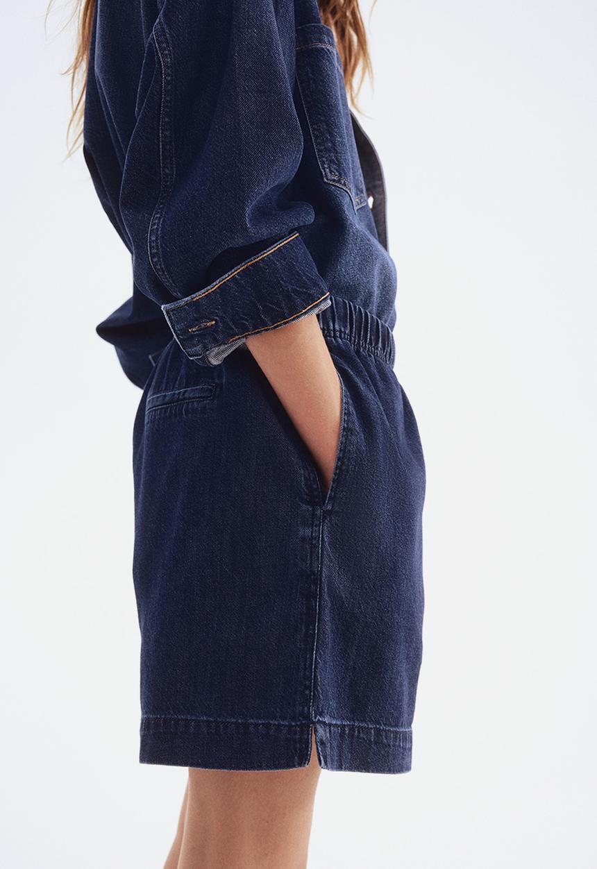 H&M - Denim pull-on shorts - dark denim blue