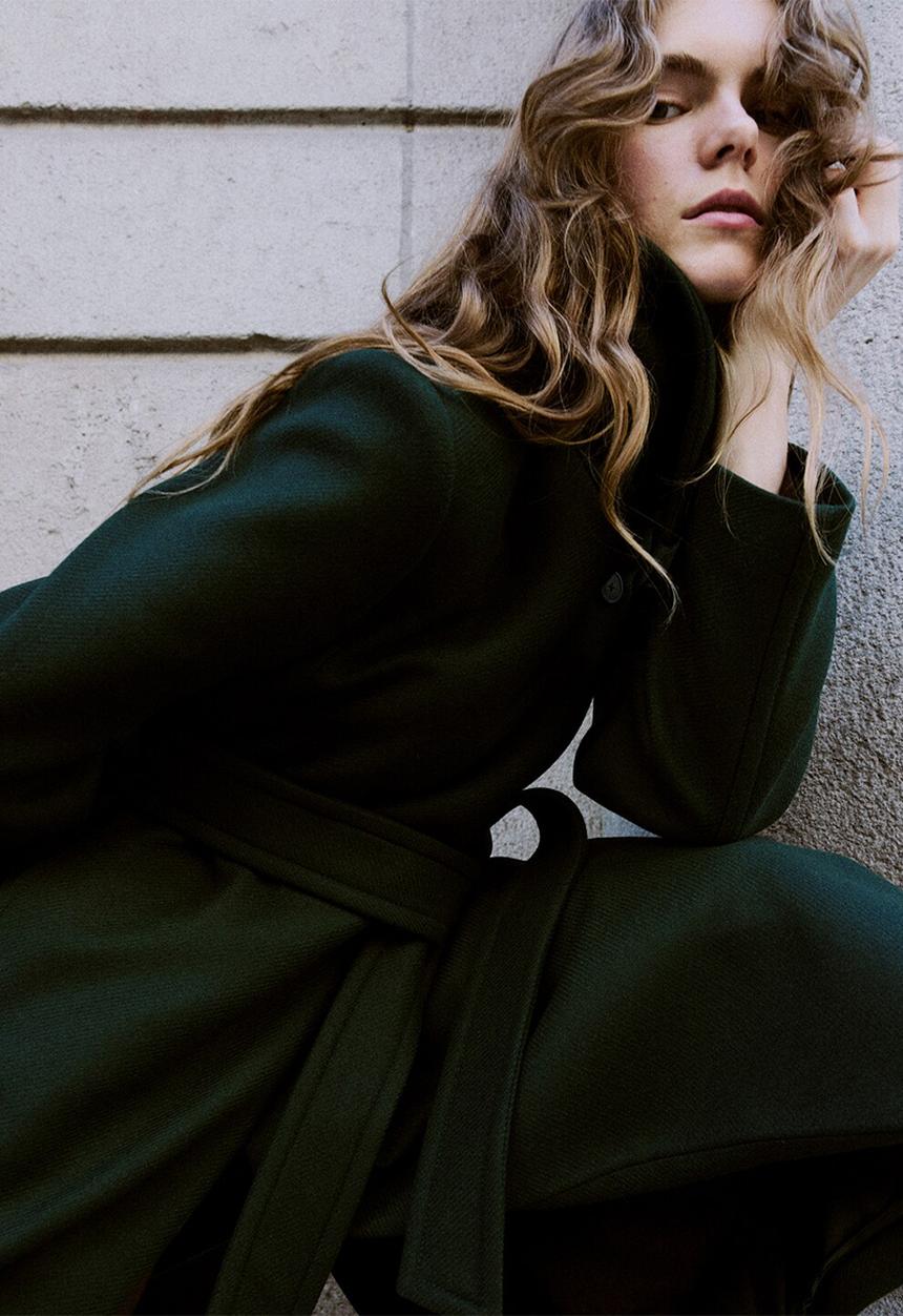 MANGO - Coat sirenita - green
