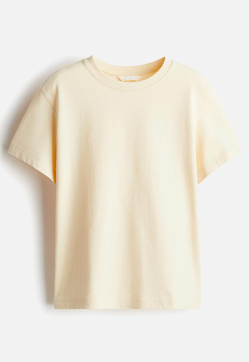 H&M - Oversized cotton t-shirt -  light yellow
