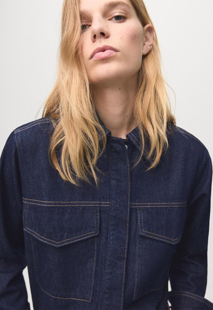 MANGO - Shirt aylin - open blue