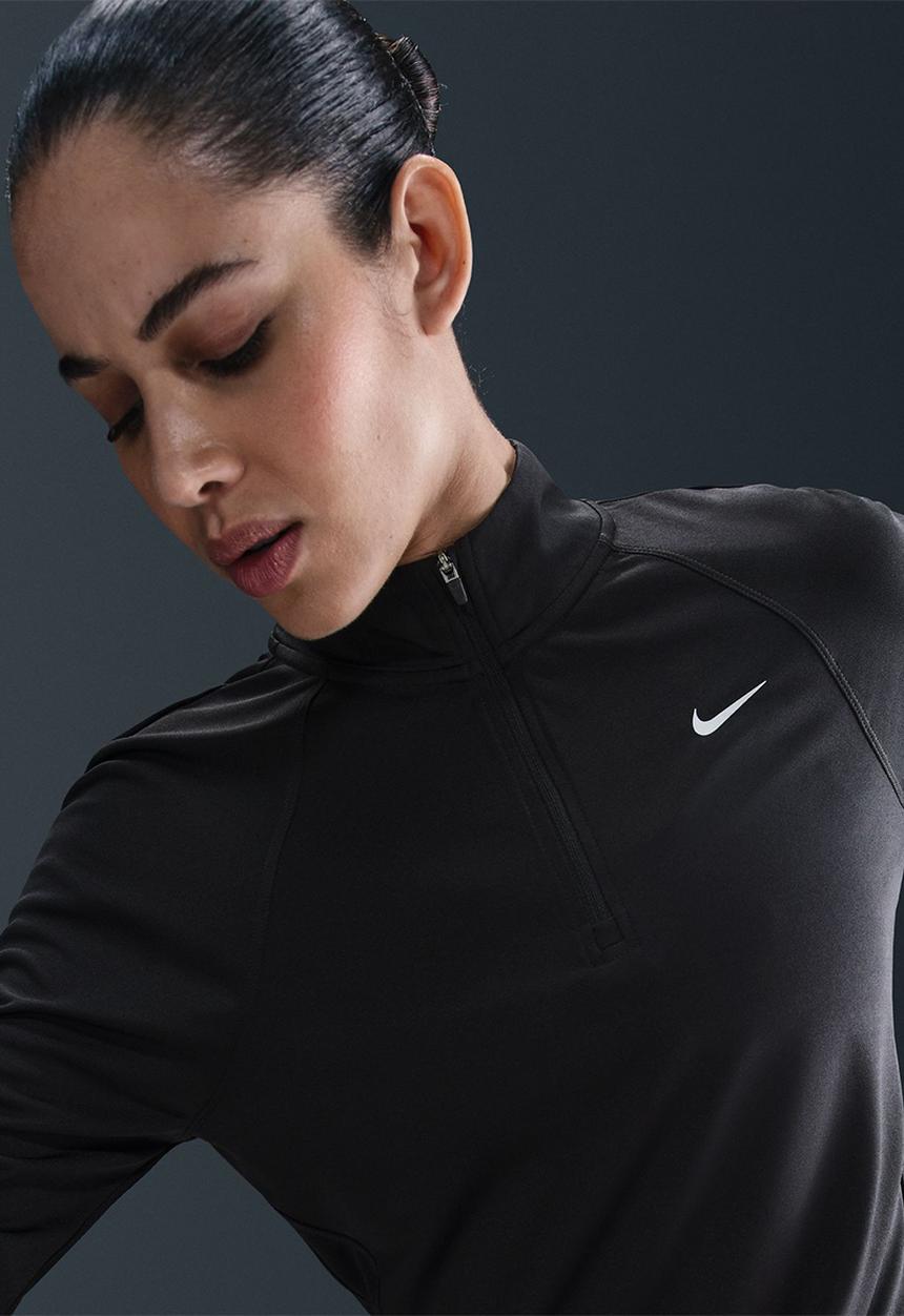 Nike - Nike Tempo Women's Dri-Fit 1/4-Zip Running Top - Black/Reflective Silv