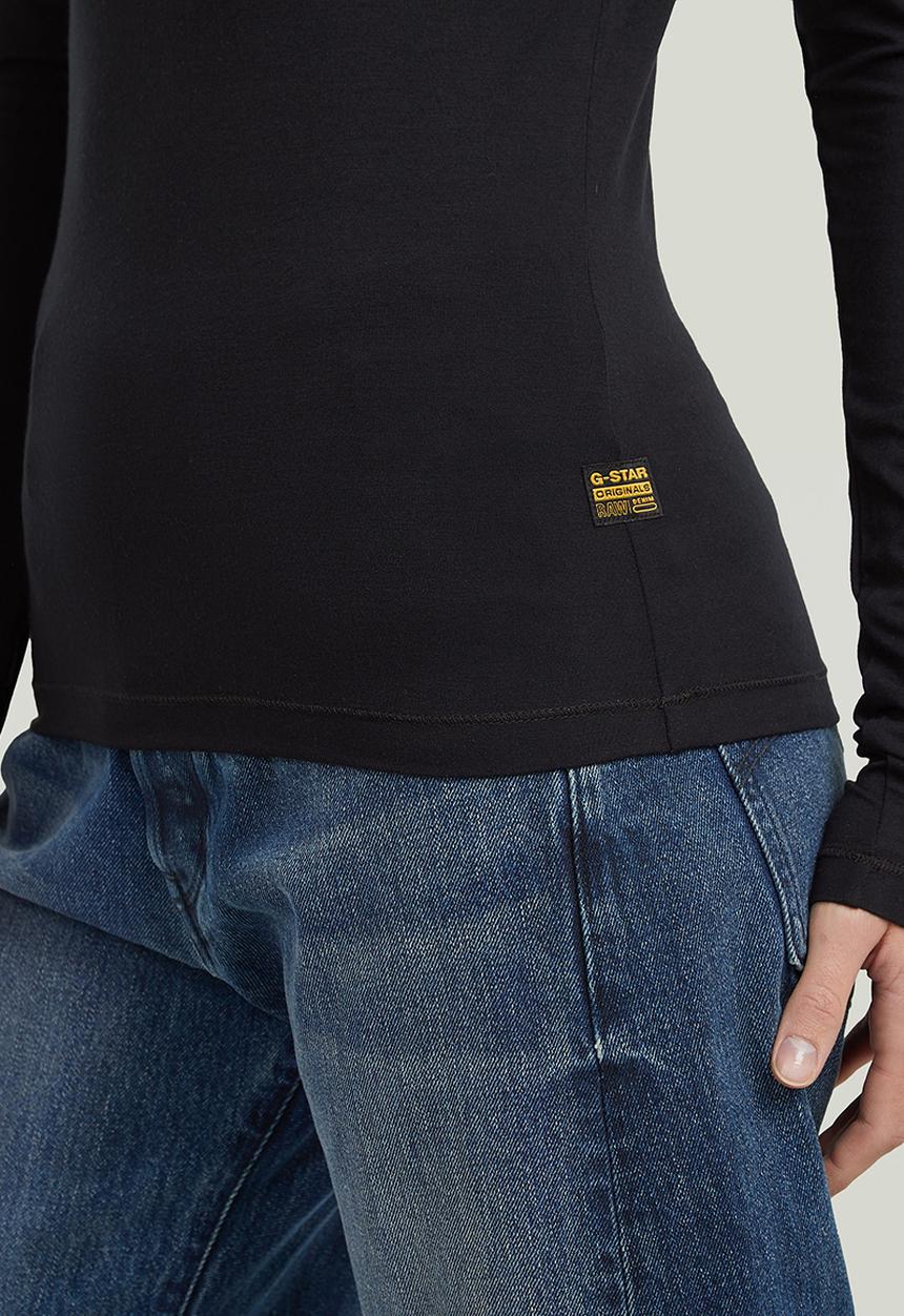 G-STAR - Crew slim t l\s wmn - black