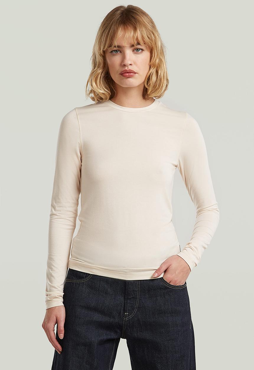 G-STAR - Crew slim t l\s wmn - white
