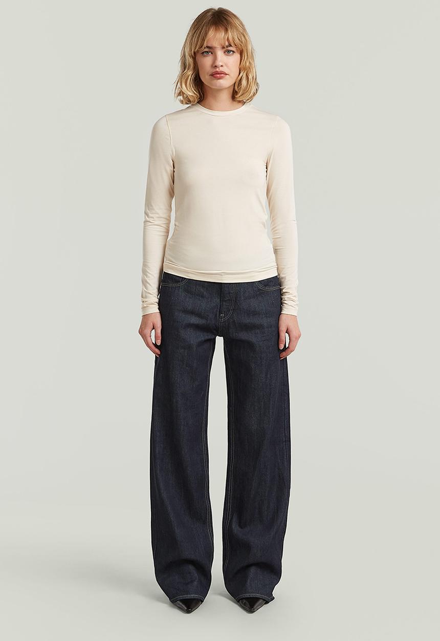 G-STAR - Crew slim t l\s wmn - white