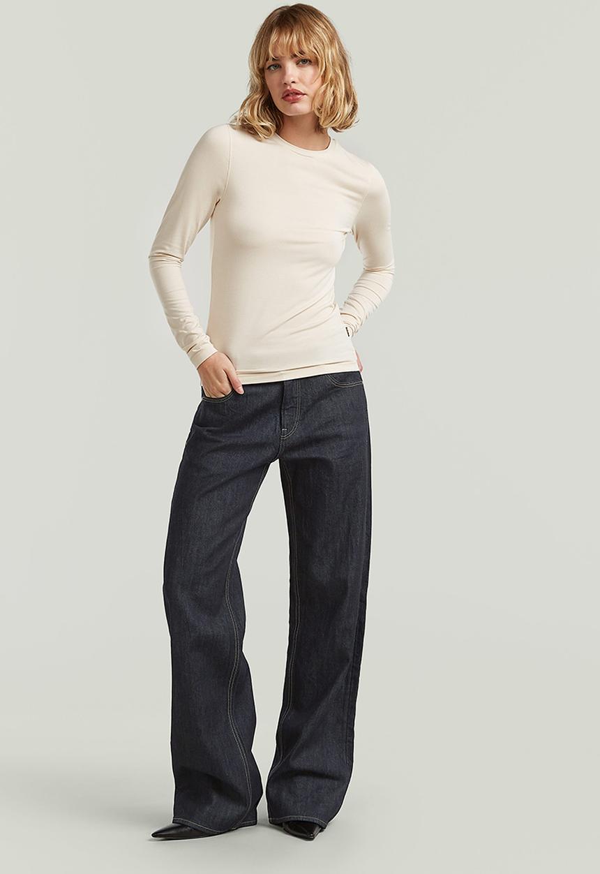 G-STAR - Crew slim t l\s wmn - white