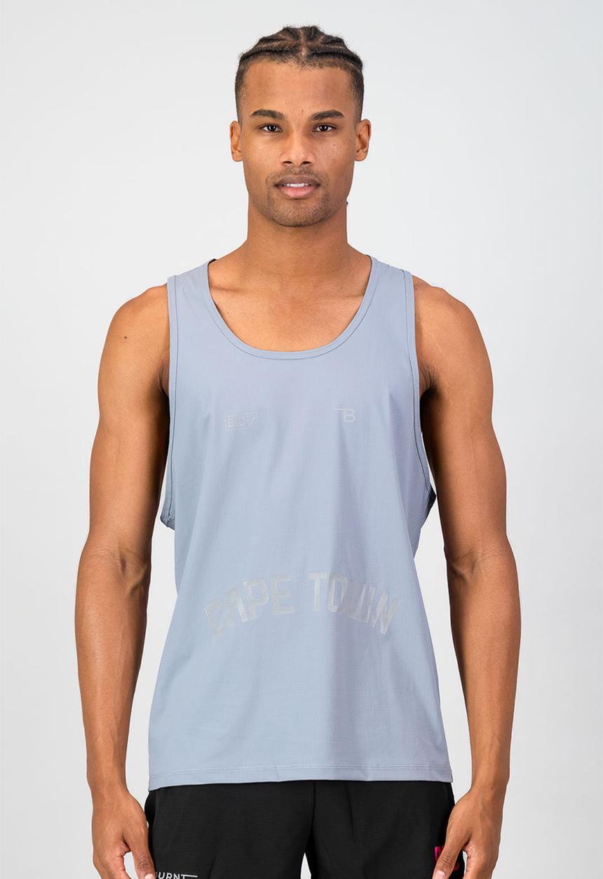 Burnt  - Aeroflow CPT Men's Race Tank - Grey