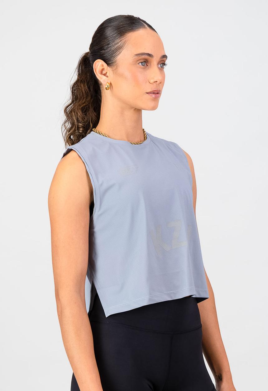 Burnt  - Aeroflow KZN Women's Race Tank - Grey