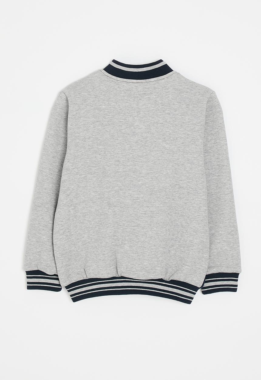 Pop Candy - Baseball jacket with striped rib - navy blue/light grey