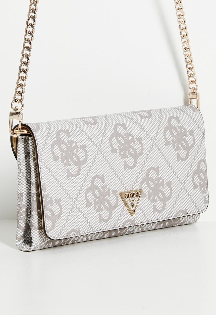 GUESS - Noelle icrossbody flap organizer - dark taupe logo