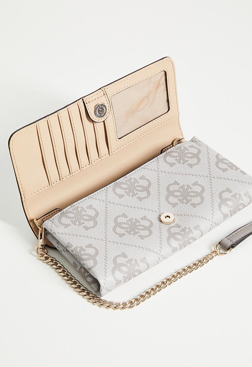 GUESS - Noelle icrossbody flap organizer - dark taupe logo