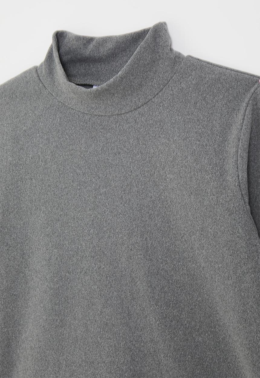 Pop Candy - Brushed cotton high neck top - grey