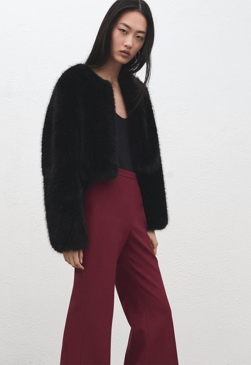 MANGO - Trousers irese - dark red