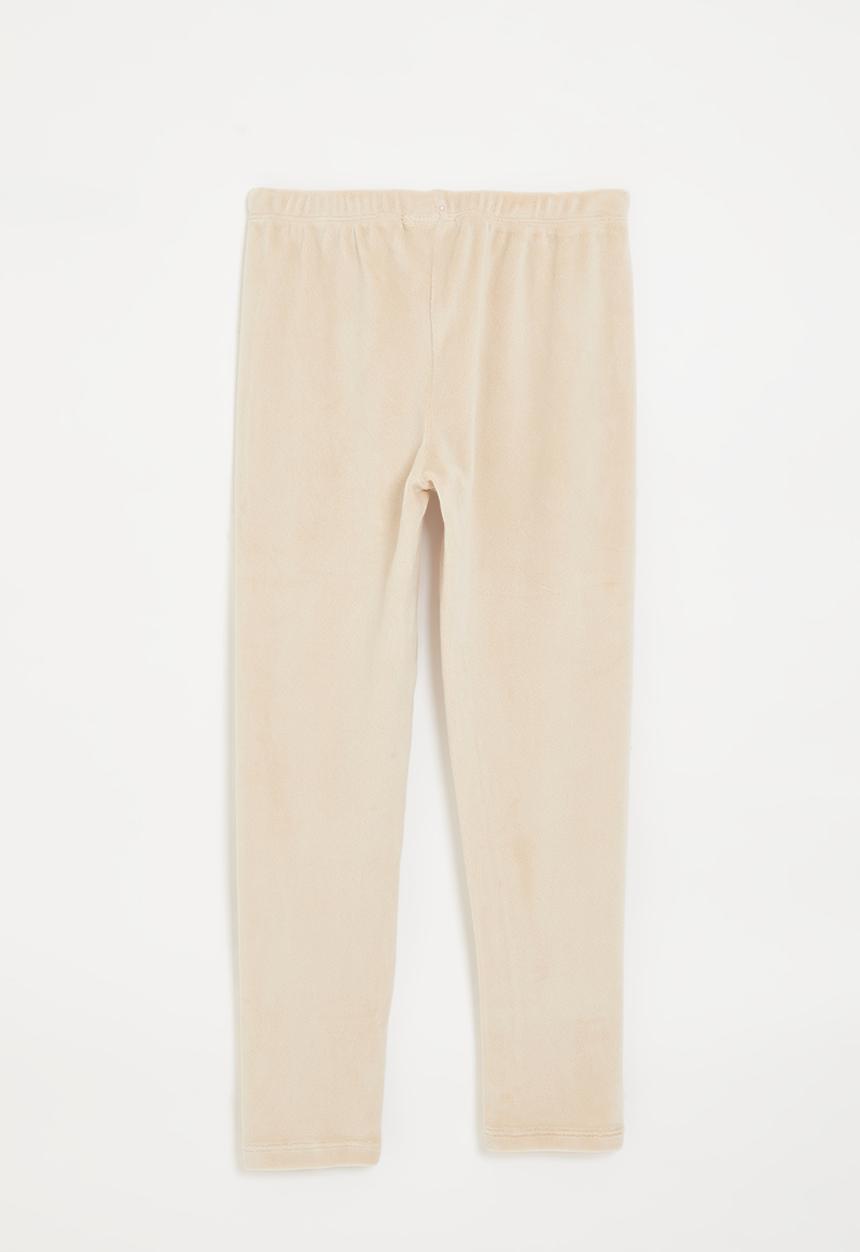 Pop Candy - Velour leggings - ivory