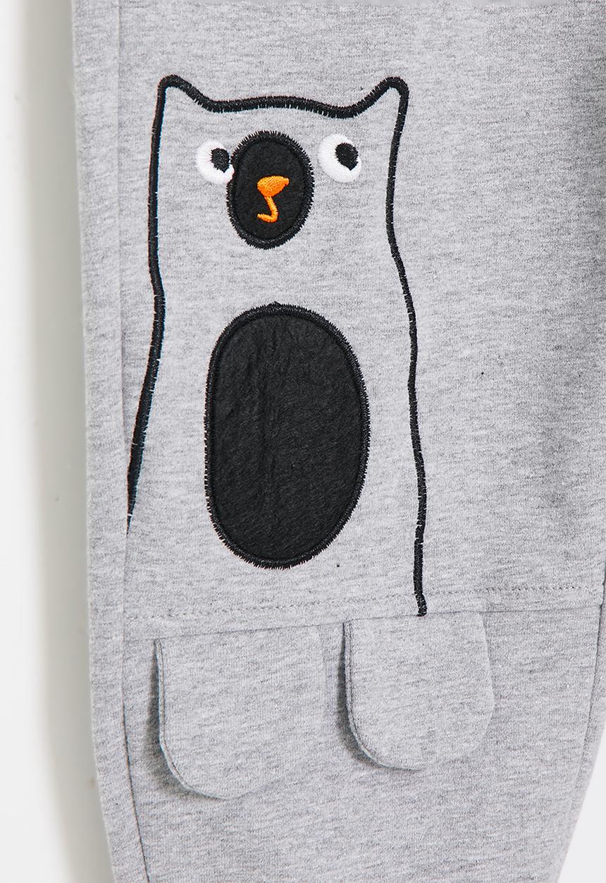 Pop Candy - Embroidered creature sweatpants - light grey/black