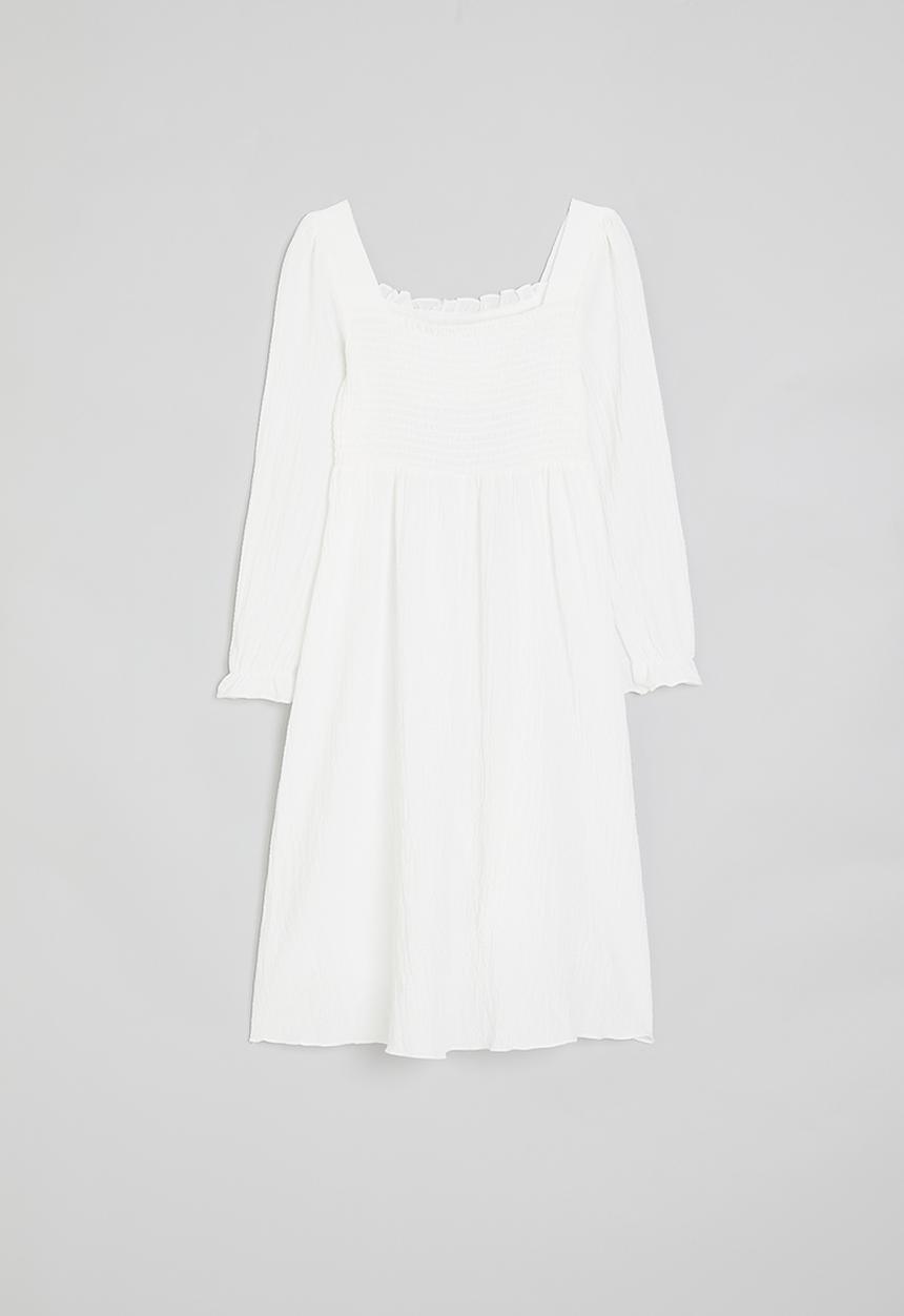 Pop Candy - Mock corset waist dress - white