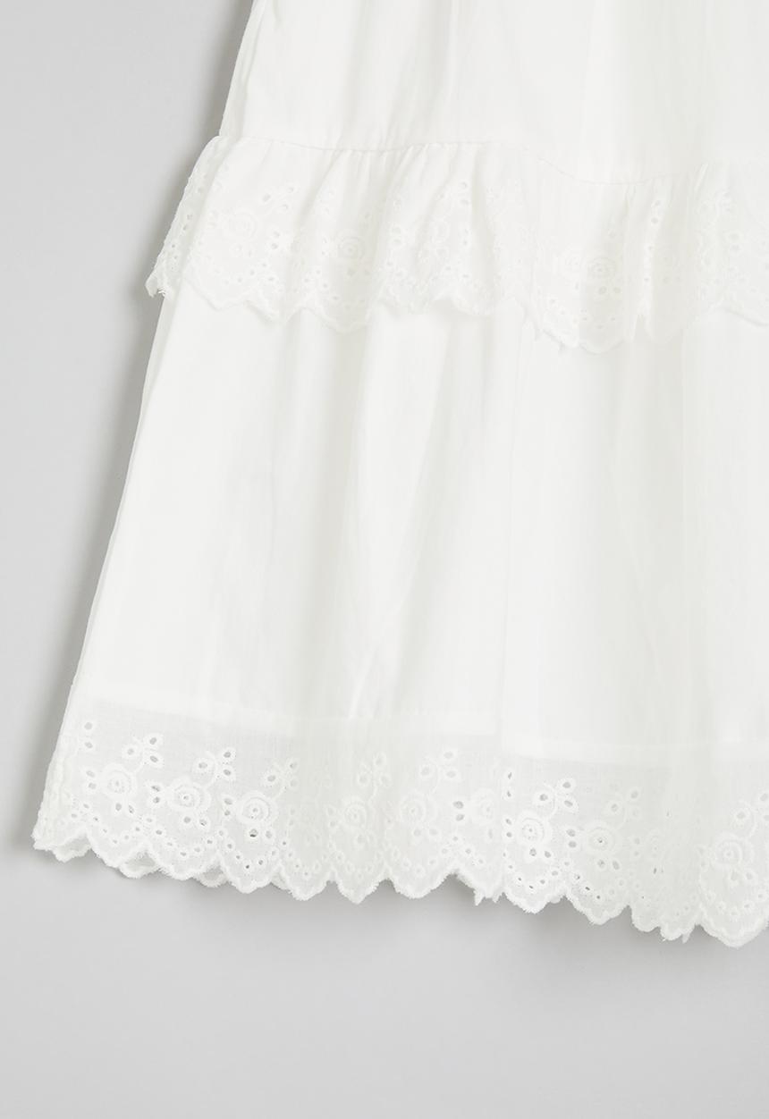 Pop Candy - Broderie tiered maxi skirt - white