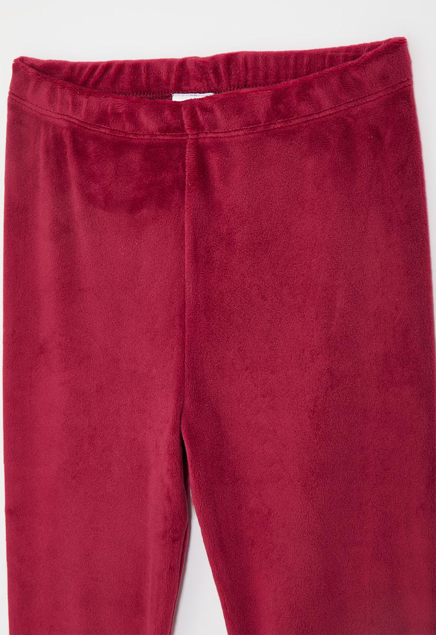 Pop Candy - Velour leggings - ruby red