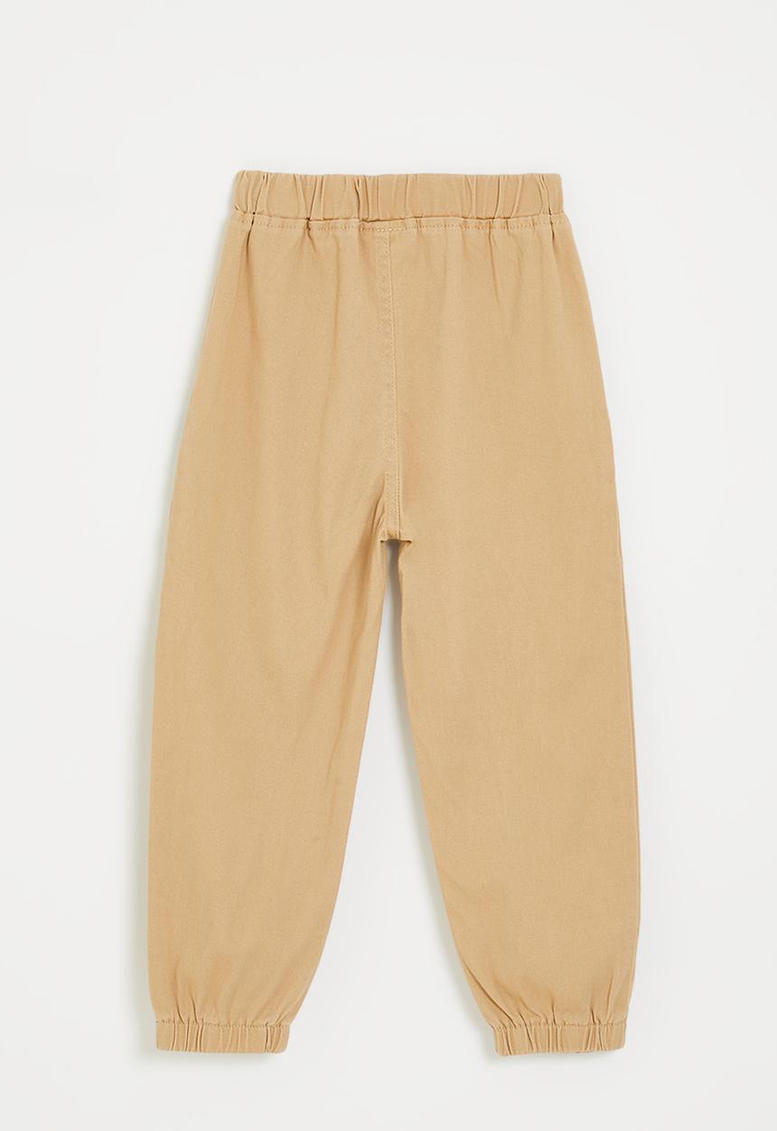 Pop Candy - Cuffed pants with embroidered detail pocket - fawn brown