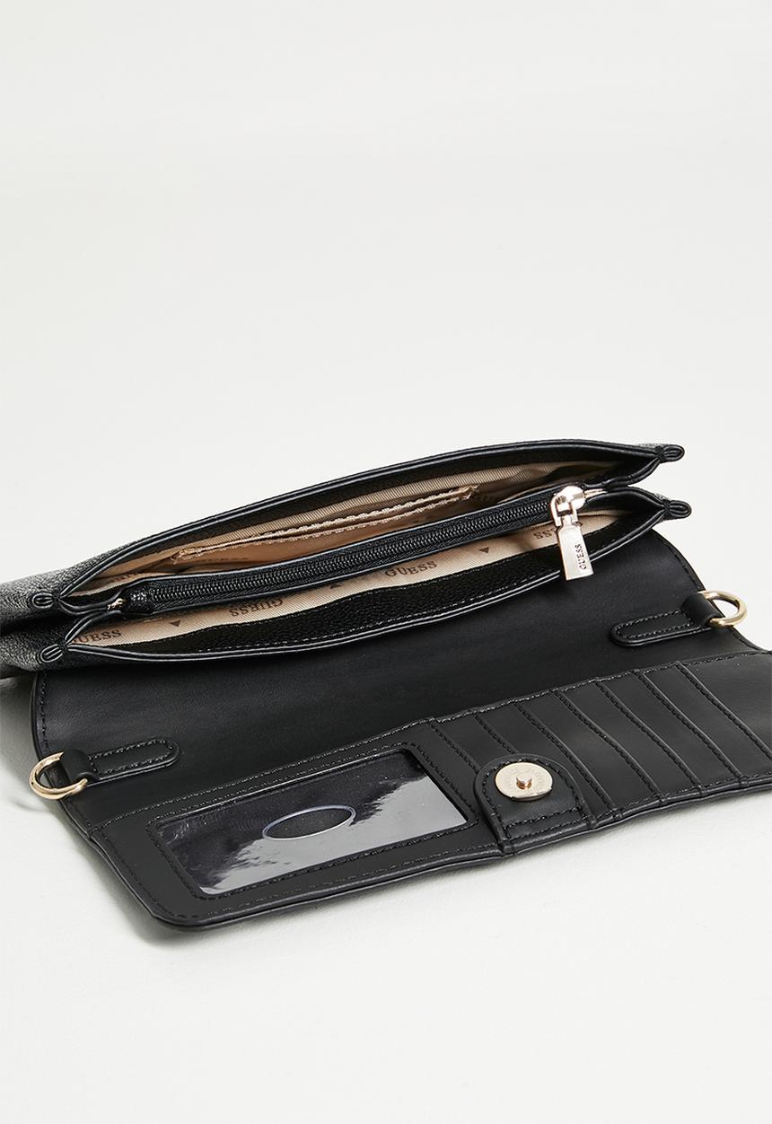 GUESS - Noelle ii crossbody flap organizer- coal logo