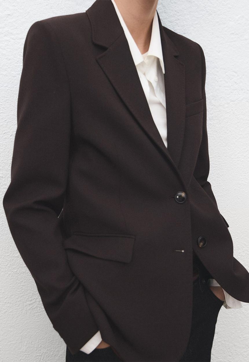 MANGO - Blazer bergen - dark brown