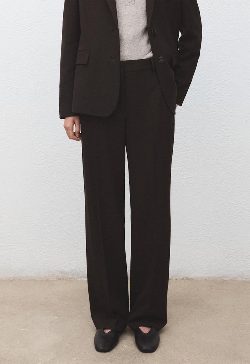MANGO - Trousers bergen - dark brown