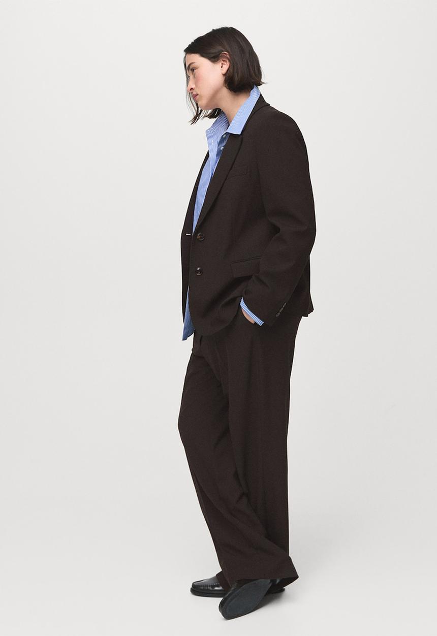 MANGO - Trousers bergen - dark brown