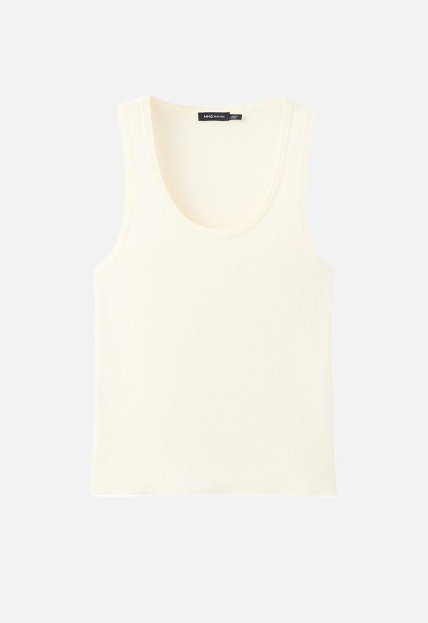 MANGO - Top olsen - light beige