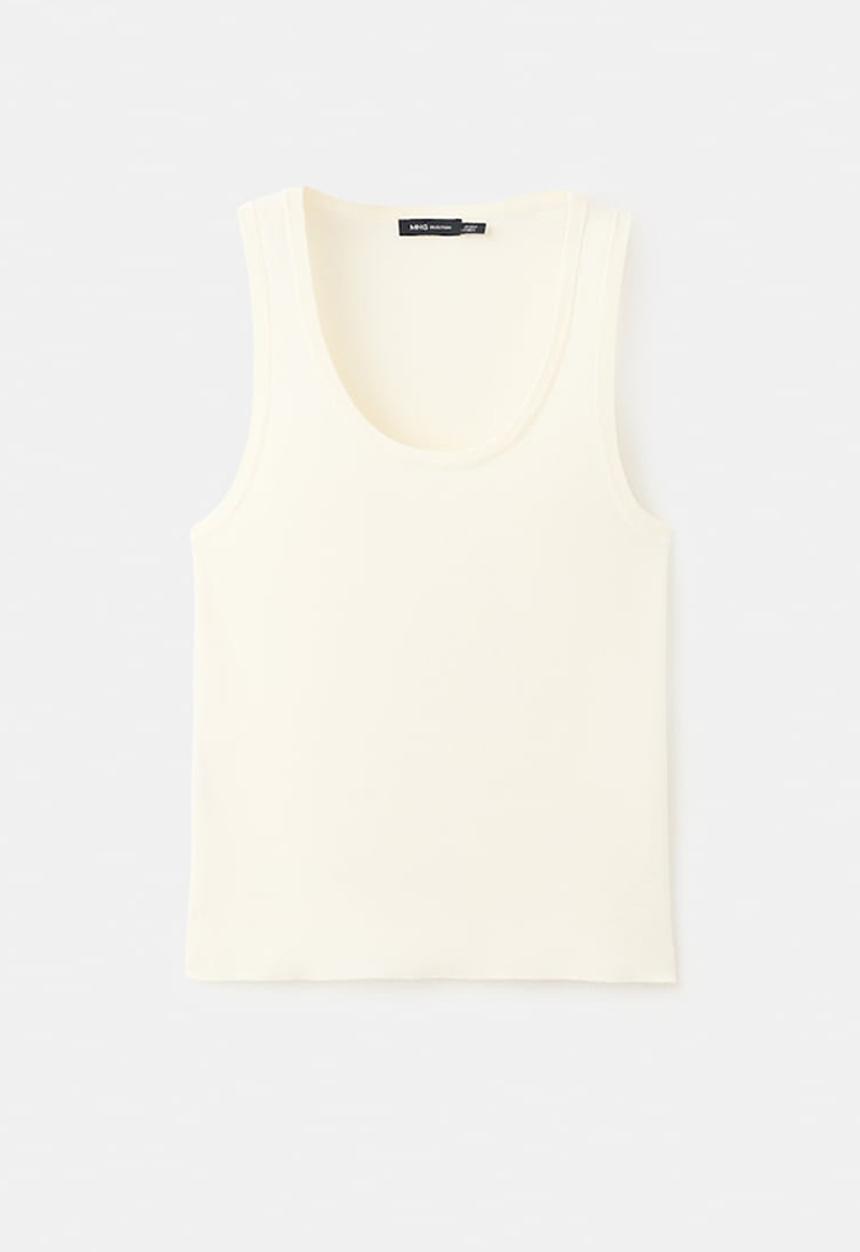 MANGO - Top olsen - light beige