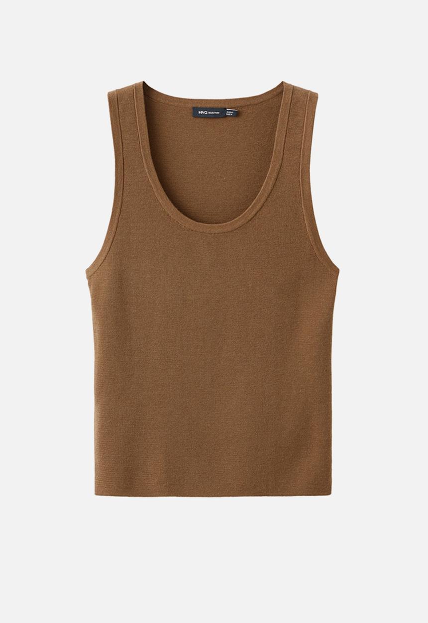 MANGO - Top olsen - medium brown