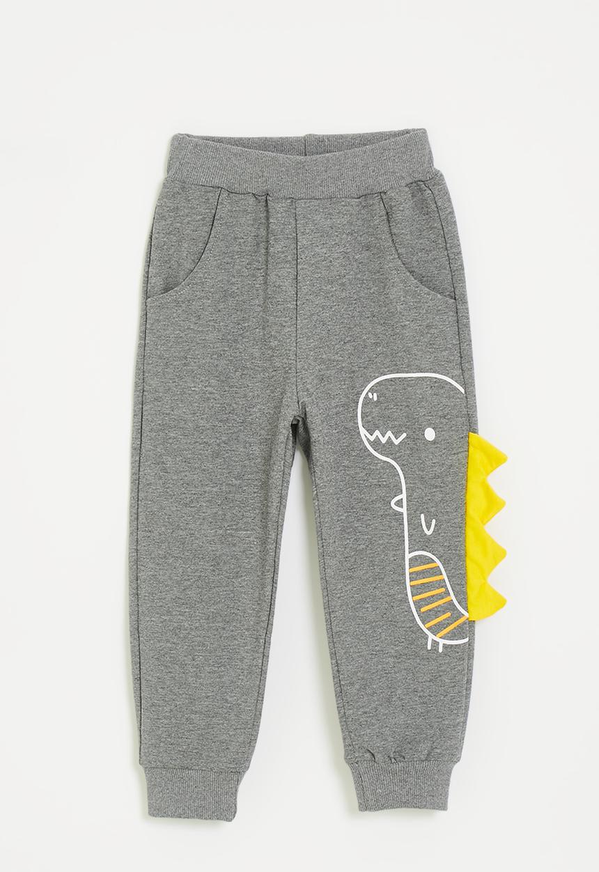Pop Candy - Novelty joggers with dino spikes - grey/yellow