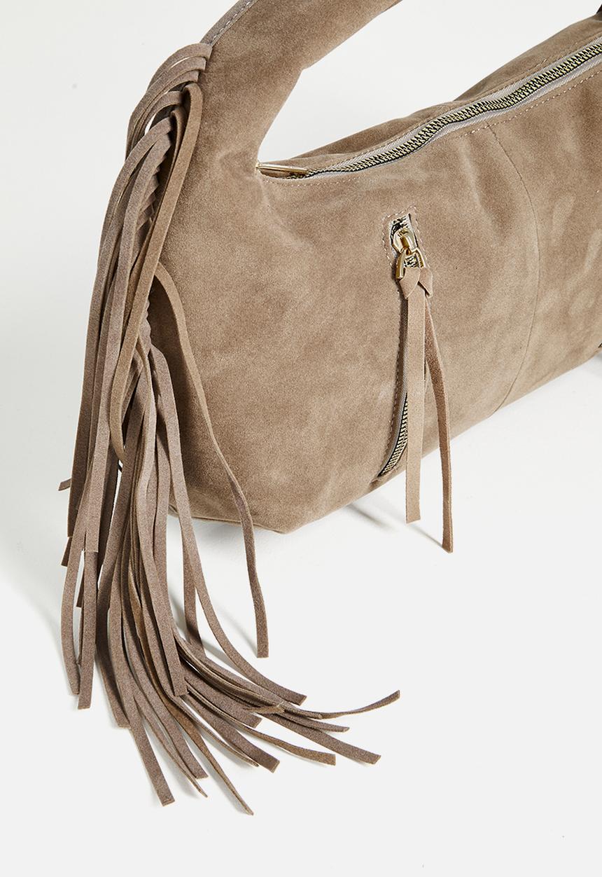 boohoo - Faux Suede Slouchy Grab Bag - taupe