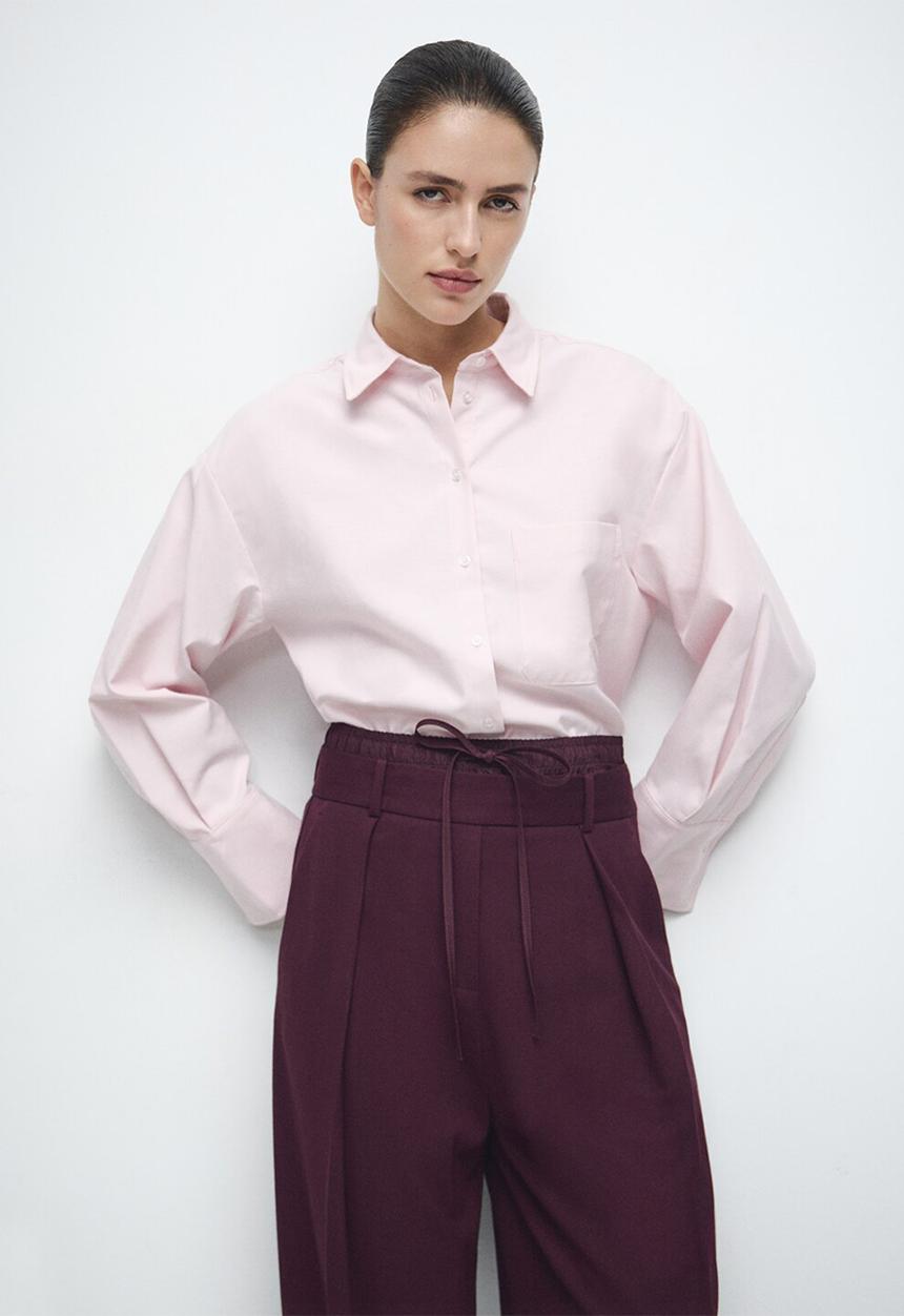 MANGO - Trousers salitre - dark red
