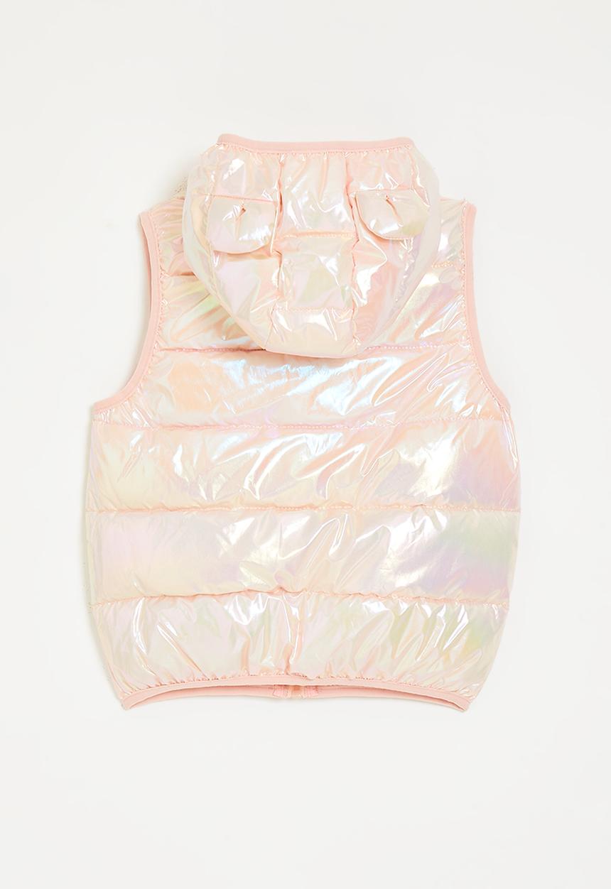 Pop Candy - Puffer vest with animal ears - translucent pink