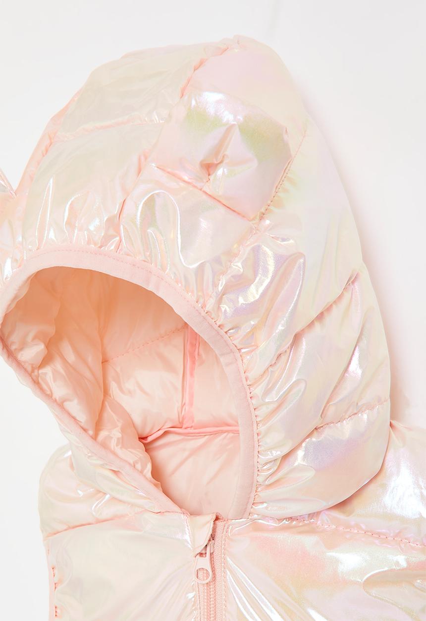 Pop Candy - Puffer vest with animal ears - translucent pink
