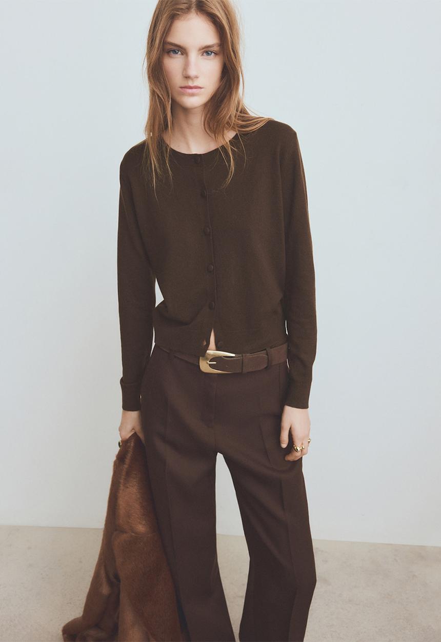MANGO - Cardigan regalo - dark brown