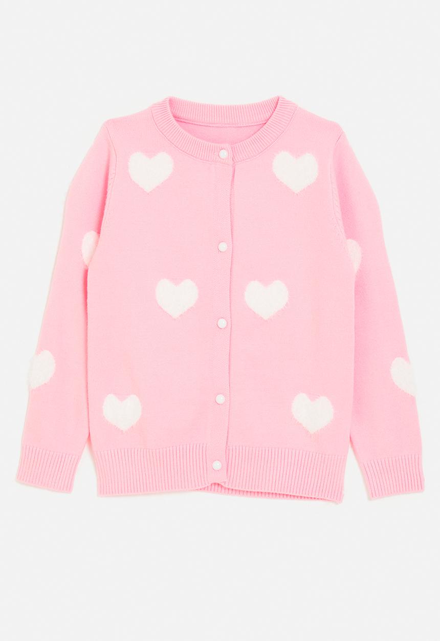Pop Candy - Button down cardigan - pink/white hearts