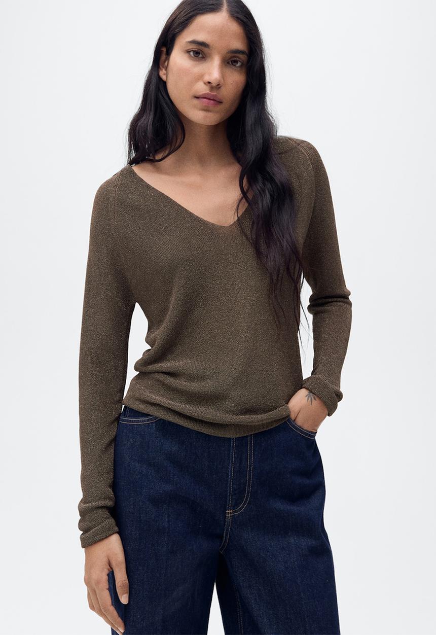MANGO - Sweater kling - dark brown
