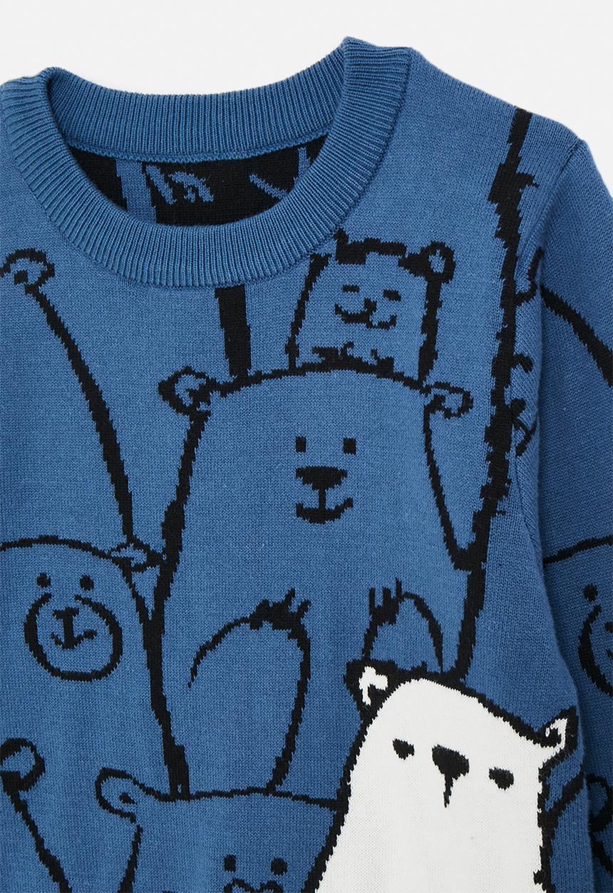 Pop Candy - Bear family jersey - sea blue