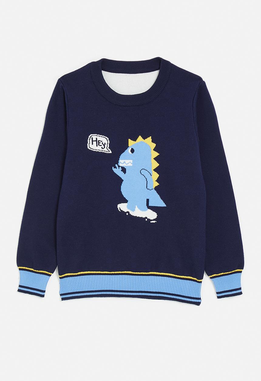Pop Candy - Dino jersey - blue & black