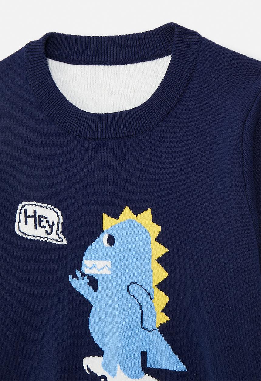 Pop Candy - Dino jersey - blue & black