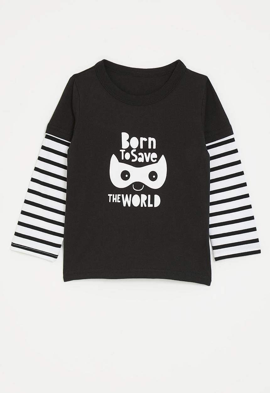 Pop Candy - Slogan twofer t-shirt - black/white