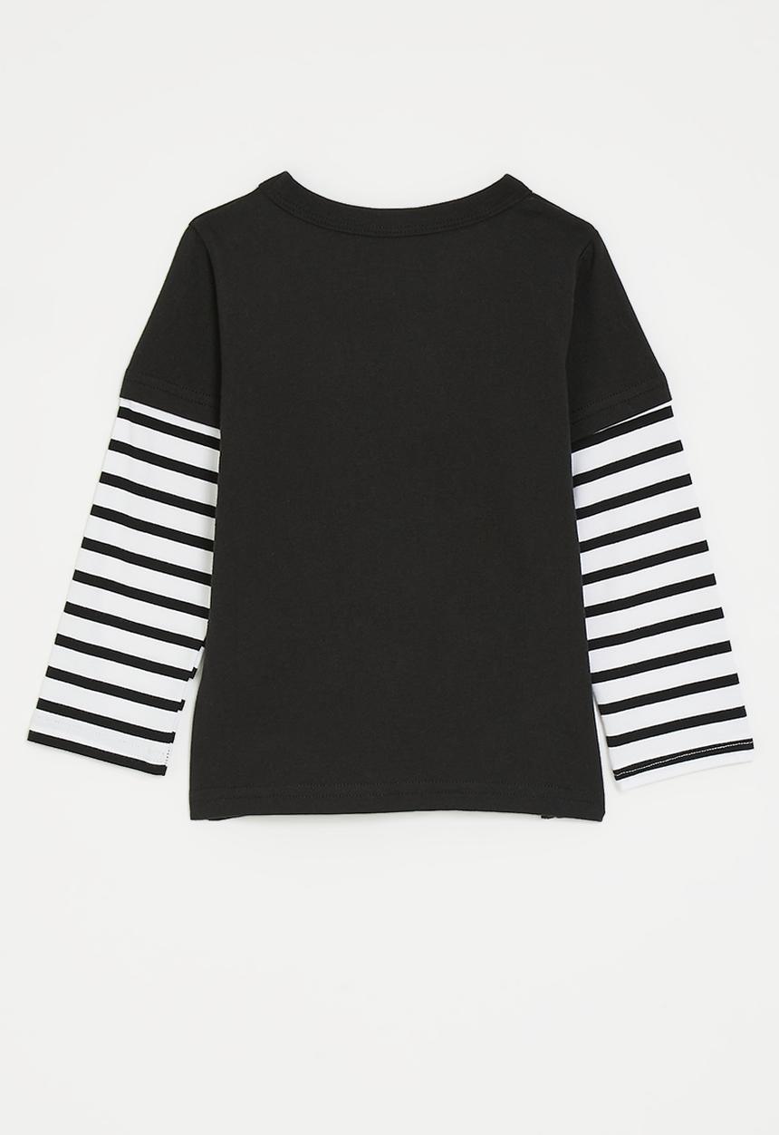 Pop Candy - Slogan twofer t-shirt - black/white