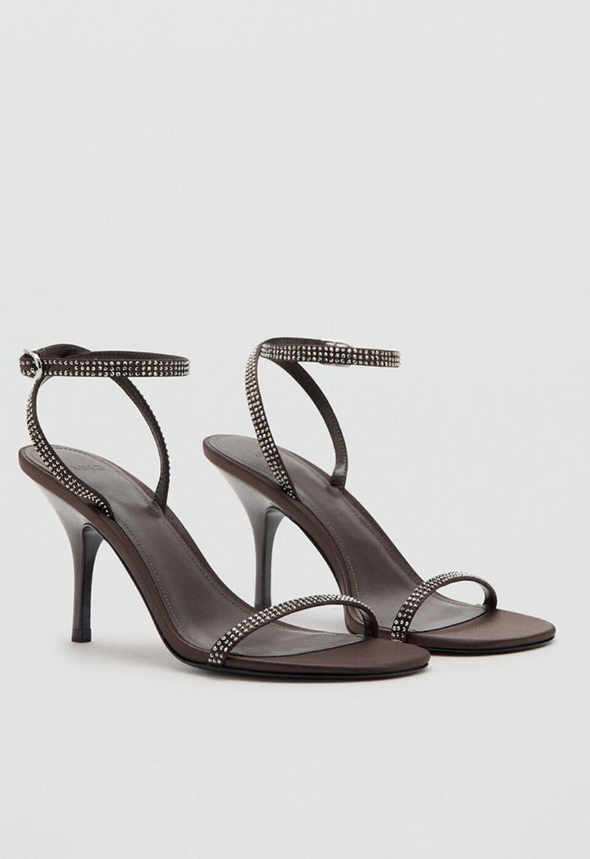 MANGO - Gol ankle strap - brown
