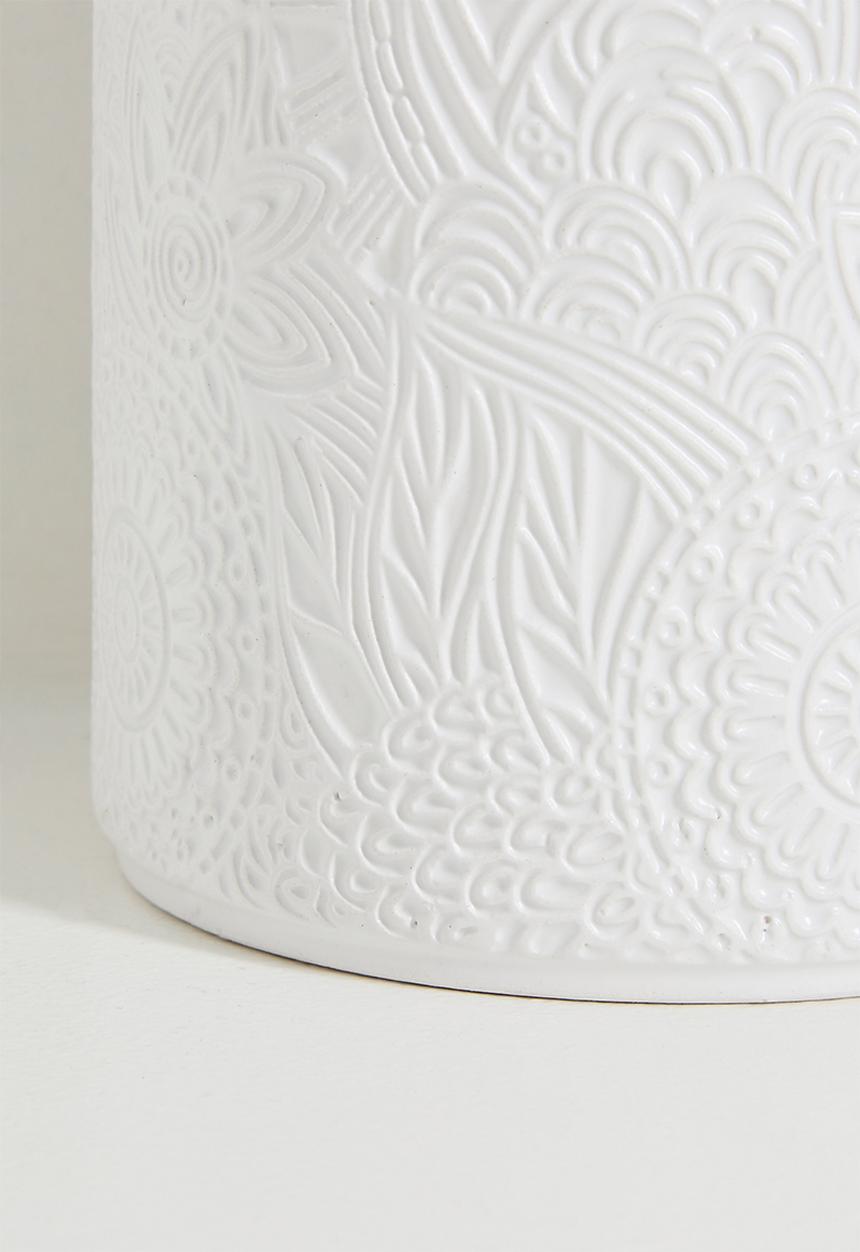 Excellent Houseware - Tall ceramic storage jar - white