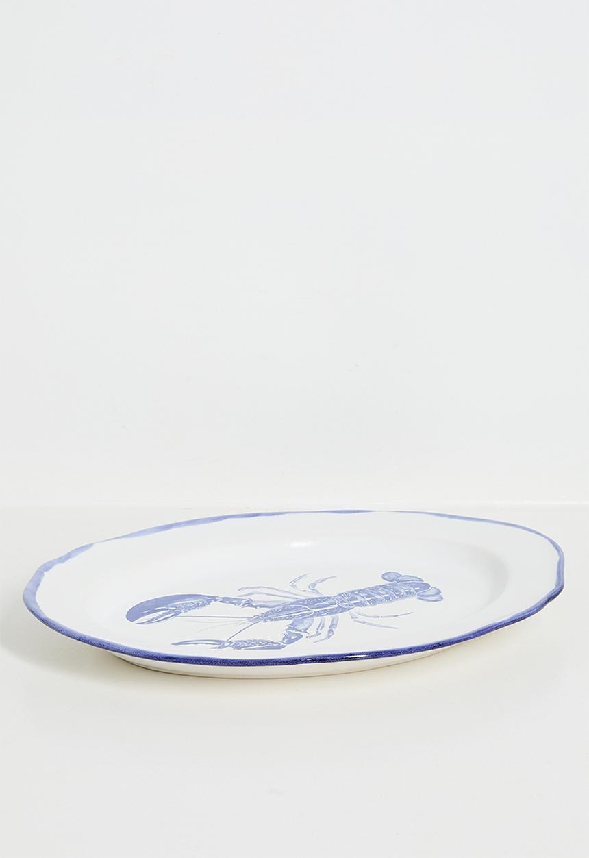 Urchin Art - Lobster serving platter - Blue & White