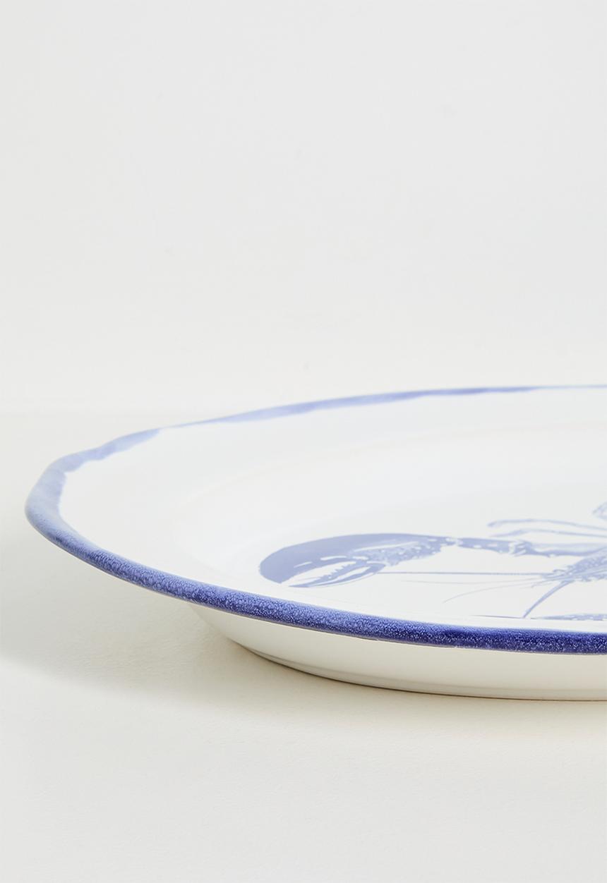 Urchin Art - Lobster serving platter - Blue & White
