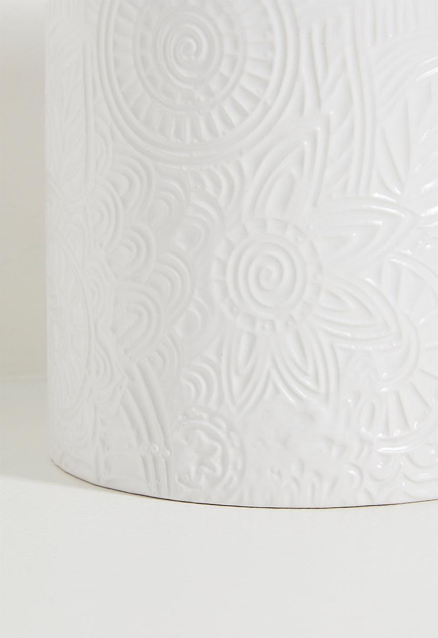 Excellent Houseware - Wide ceramic storage jar - white