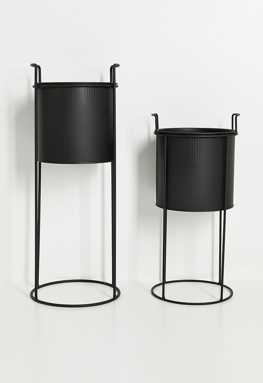 H&S - Rivo planter set of 2 - Black